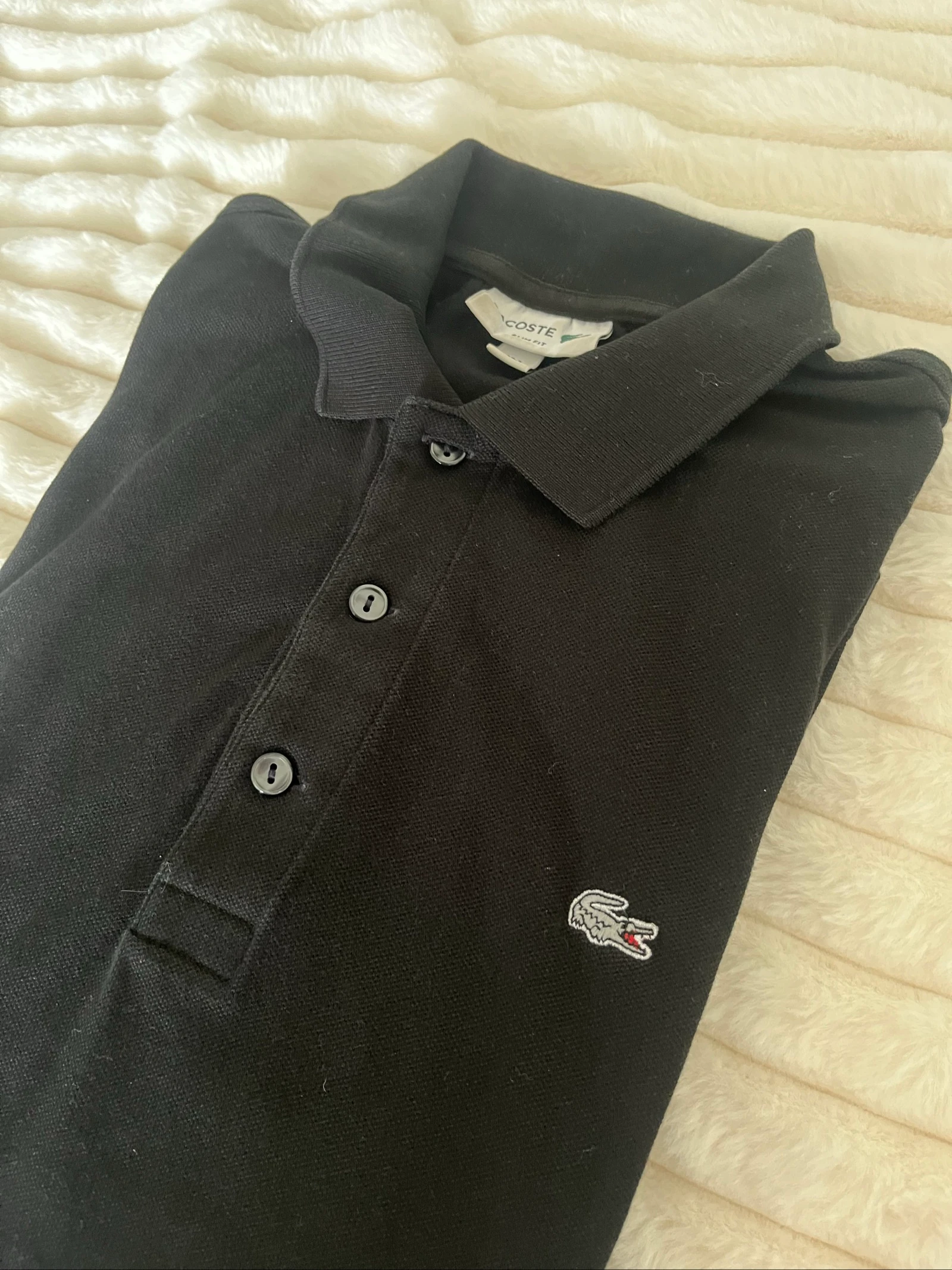 Polo Lacoste Slim Fit Negro - Cocodrilo Blanco - Talla 3 (S) – photo 2